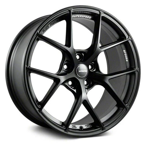 Superspeed Wheels RF05RR Matte Black Wheel; 18x9.5; 38mm Offset (24-26 Mustang EcoBoost w/o Performance Pack)