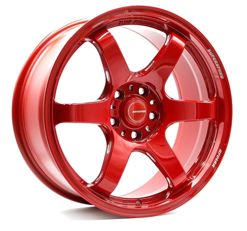 Superspeed Wheels RF06RR Hyper Red Wheel; 18x9.5; 38mm Offset (24-26 Mustang EcoBoost w/o Performance Pack)