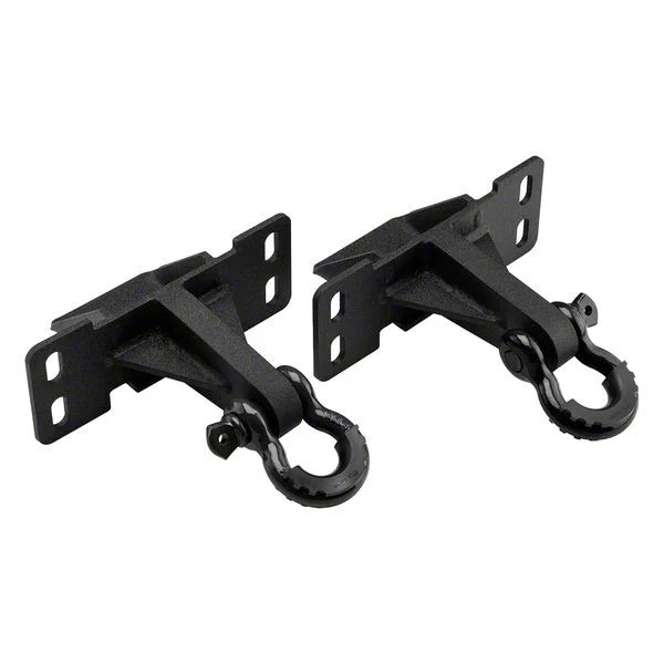 Supreme Suspensions Bolt-On Shackle Mount with Black D-Ring Shackles (17-19 F-350 Super Duty)