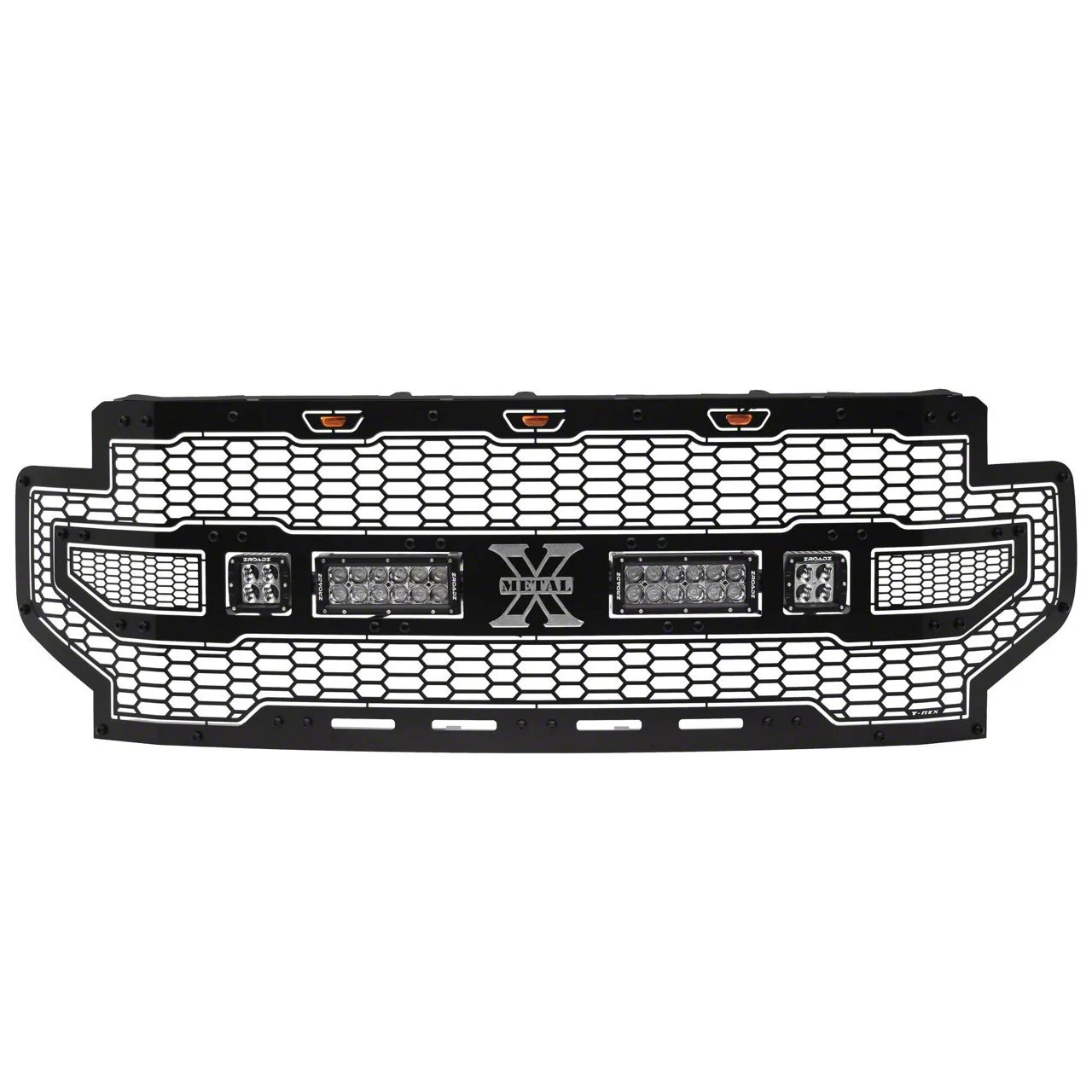 T-REX Grilles Stealth Laser Torch Series Upper Replacement Grille with LED Lights; Black (20-22 F-250 Super Duty)
