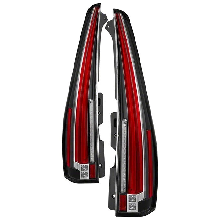 Escalade Style LED Tail Lights; Black Housing; Clear Lens (07-14 Tahoe)