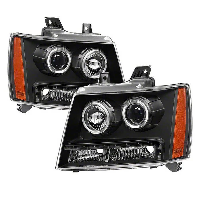 Halo Projector Headlights; Black Housing; Clear Lens (07-14 Tahoe)