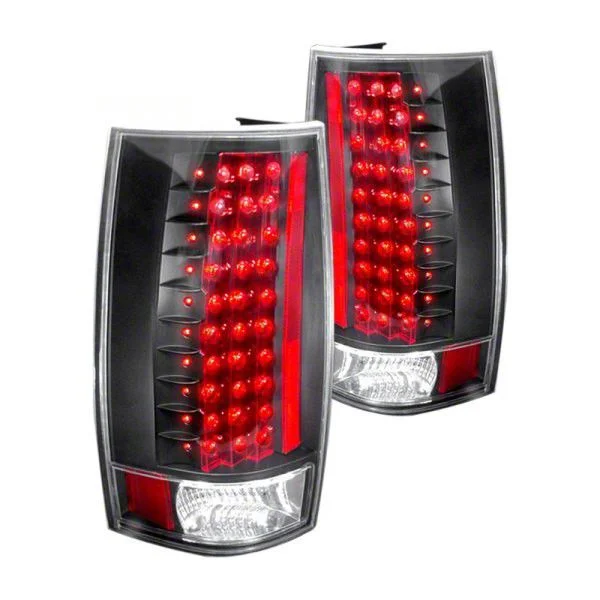 LED Tail Lights; Black Housing; Clear Lens (07-14 Tahoe)
