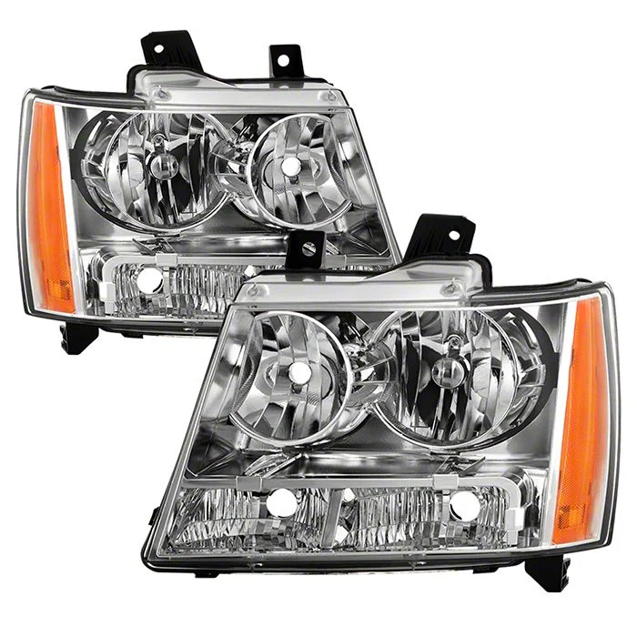 OE Style Crystal Headlights; Chrome Housing; Clear Lens (07-14 Tahoe)