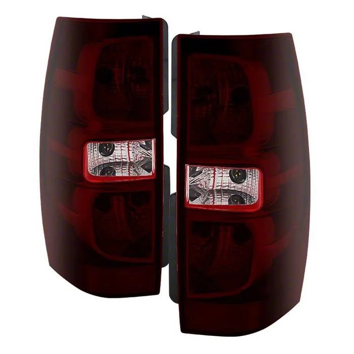 OEM Style Tail Lights; Chrome Housing; Red Smoked Lens (07-13 Tahoe, Excluding Hybrid)