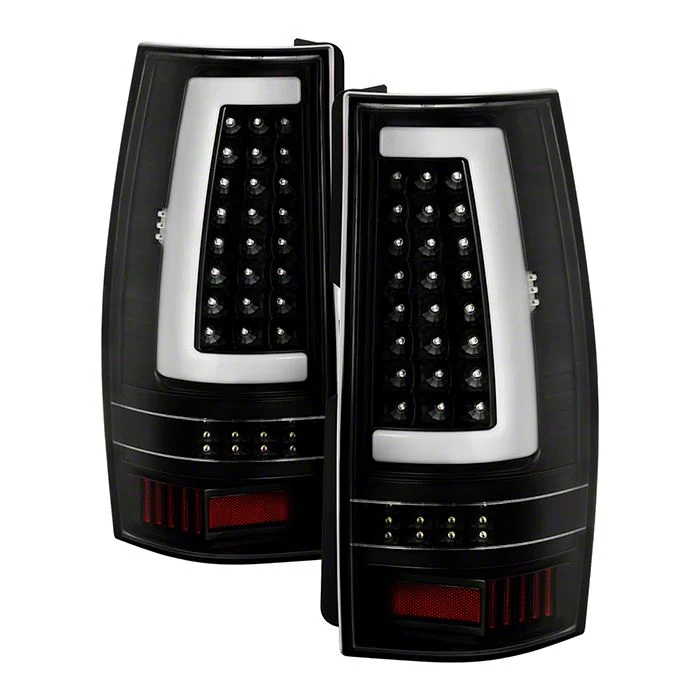 Version 2 Light Bar LED Tail Lights; Black Housing; Clear Lens (07-14 Tahoe, Excluding Hybrid)
