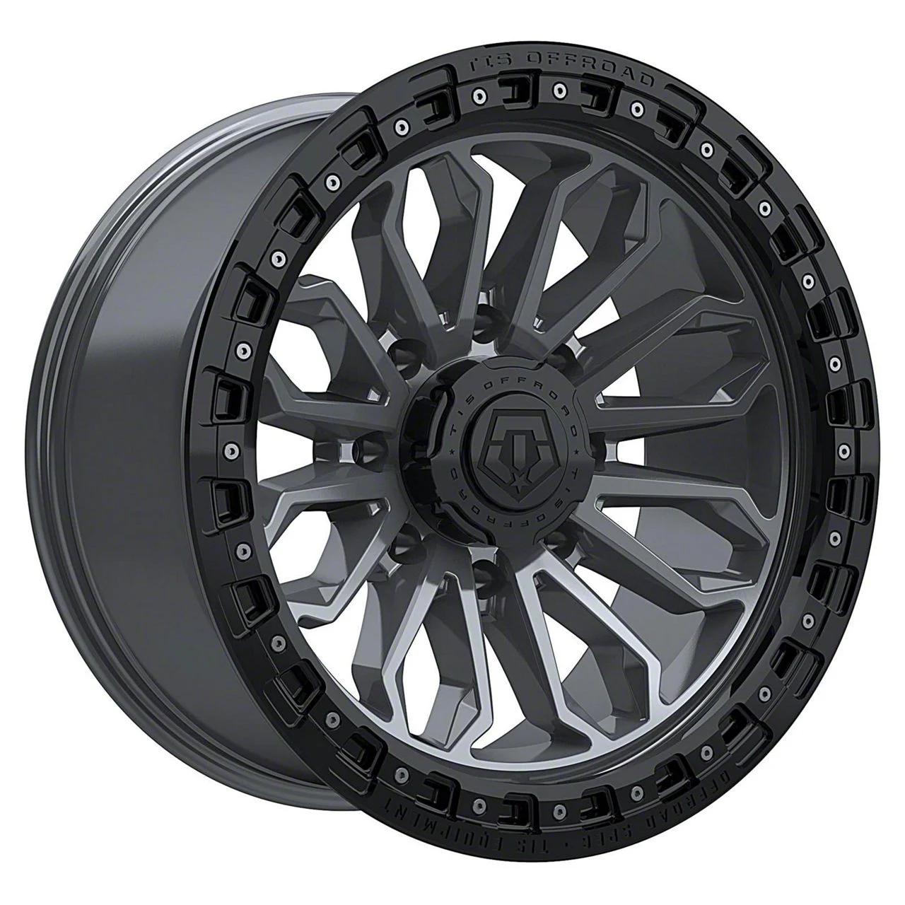 TIS 556AB Satin Black with Anthracite Bead Ring 8-Lug Wheel; 20x10; -19mm Offset (11-16 F-250 Super Duty)