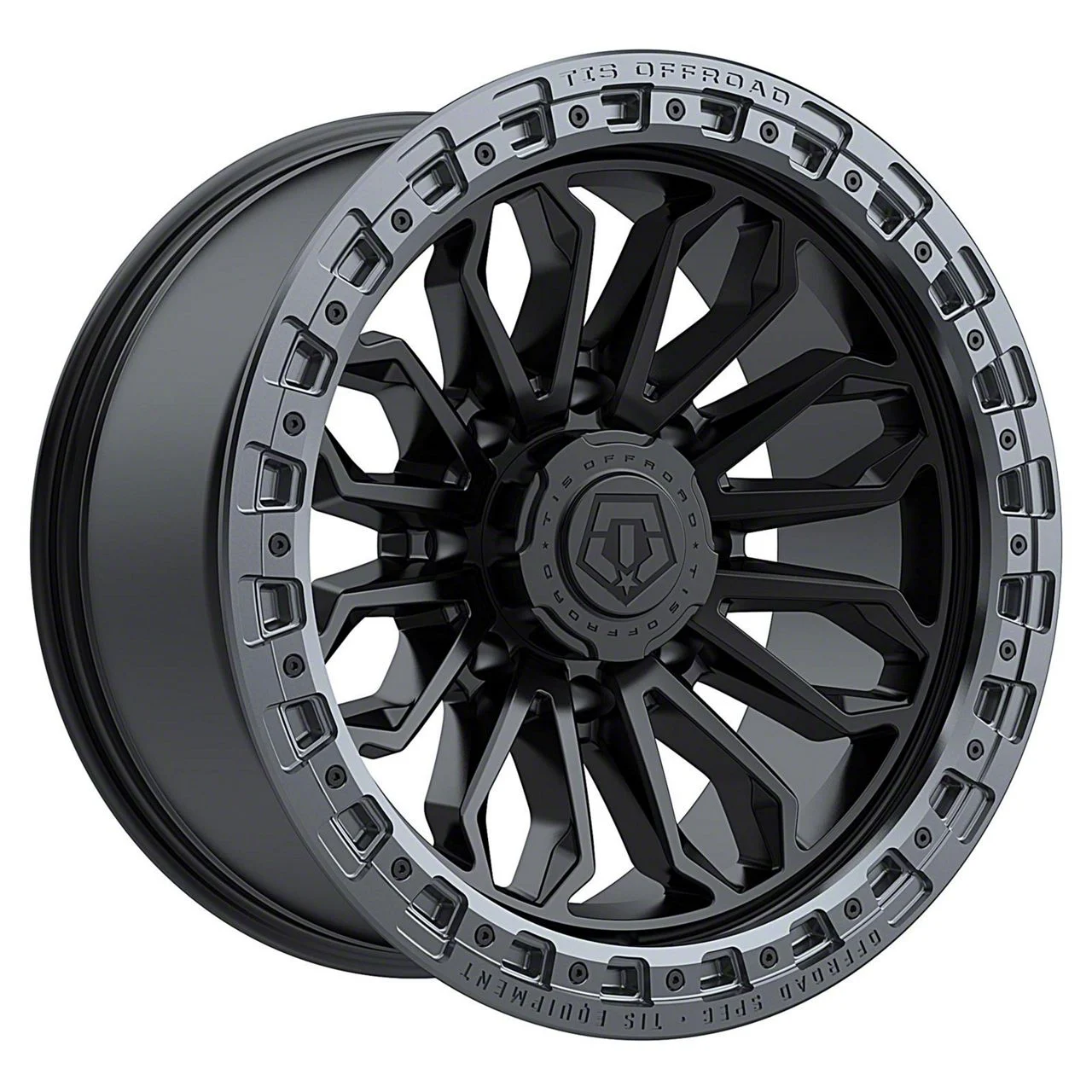 TIS 556BA Satin Black with Anthracite Bead Ring 8-Lug Wheel; 20x10; -19mm Offset (11-16 F-250 Super Duty)