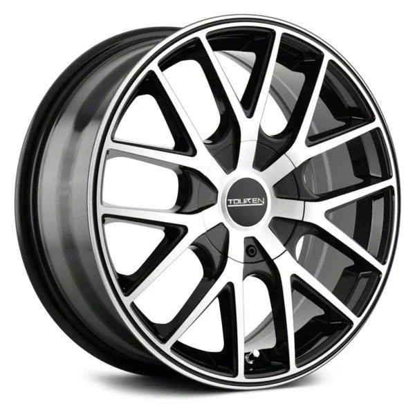 Touren TR60 Gloss Black Machined with Black Ring Wheel; 20x8.5; 40mm Offset (24-26 Mustang EcoBoost w/o Performance Pack)