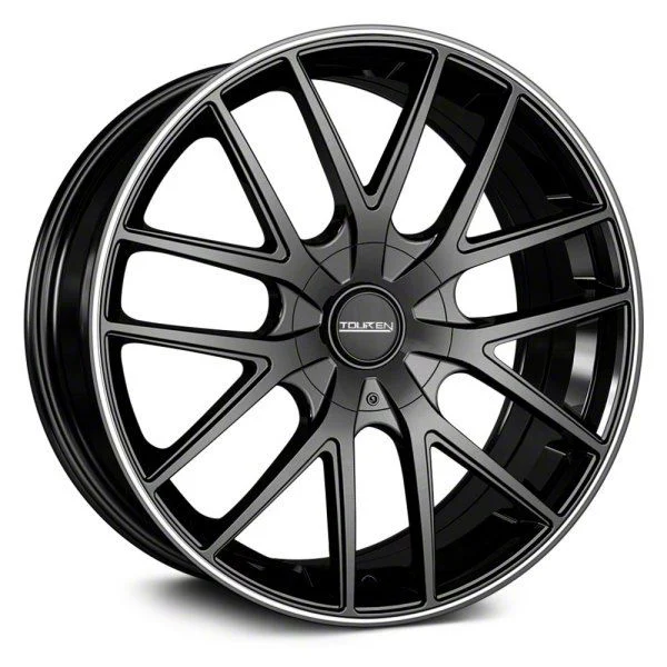 Touren TR60 Matte Black with Machined Ring Wheel; 20x8.5; 40mm Offset (24-26 Mustang EcoBoost w/o Performance Pack)