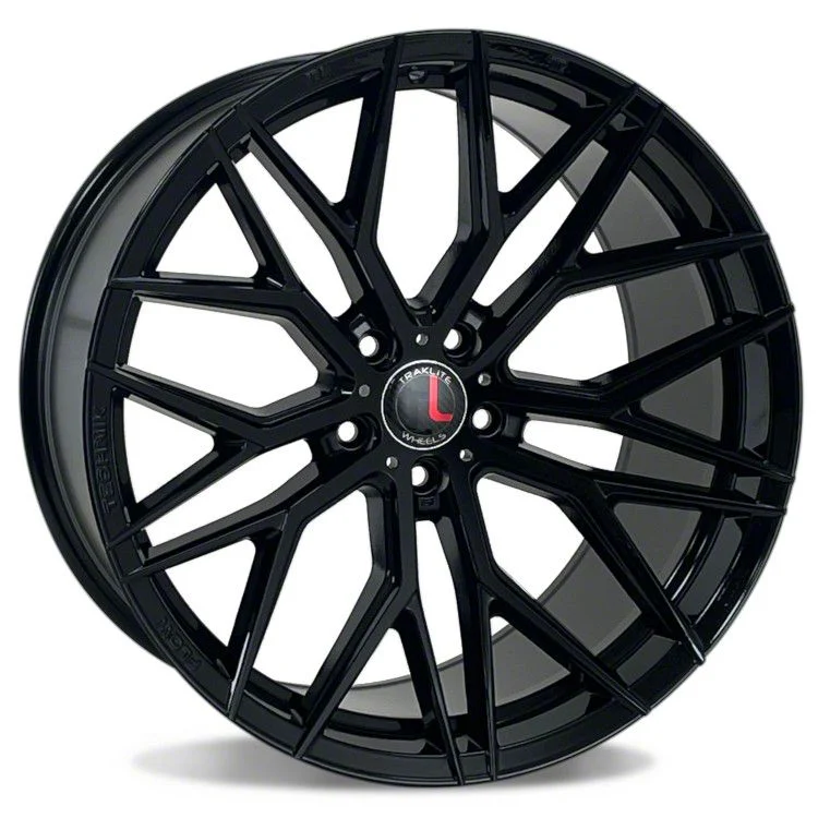 TRAKlite Wheels Flow Tek Gloss Black Wheel; Rear Only; 20x10.5; 45mm Offset (16-24 Camaro)