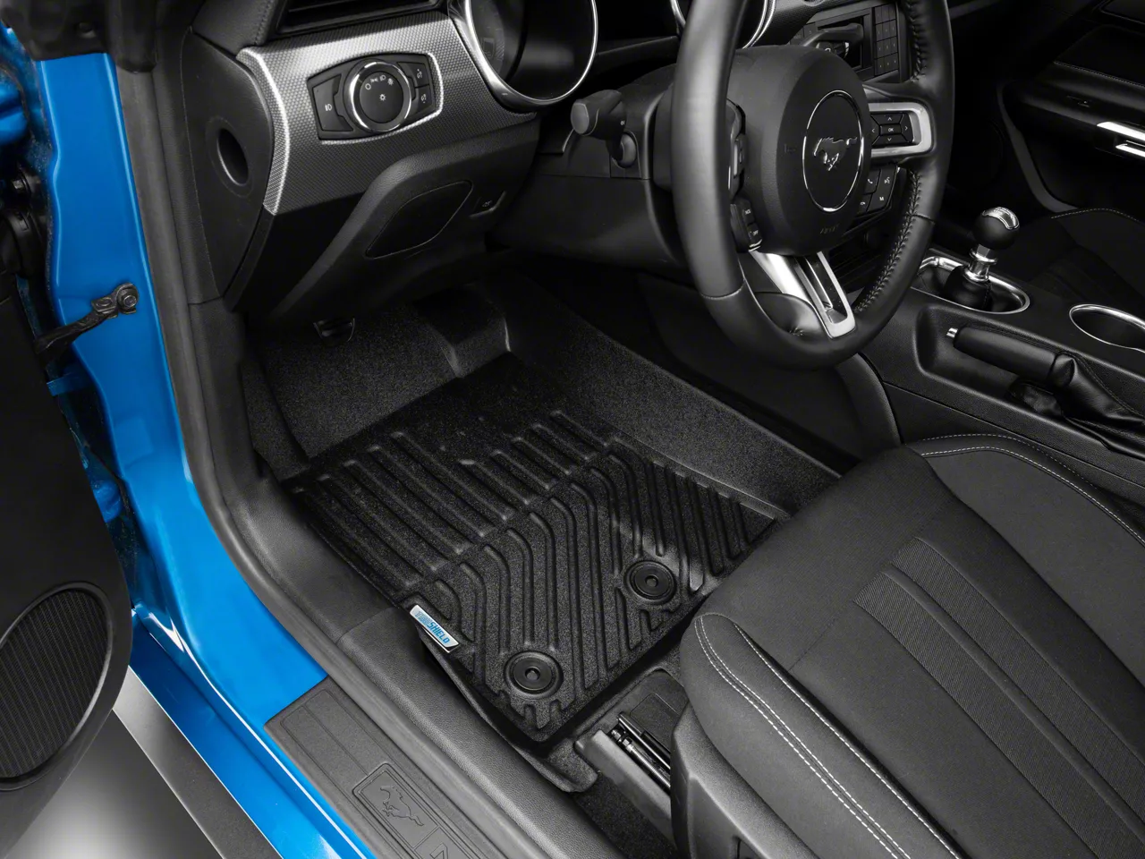 TruShield Precision Molded Front and Rear Floor Liners; Black (15-26 Mustang)