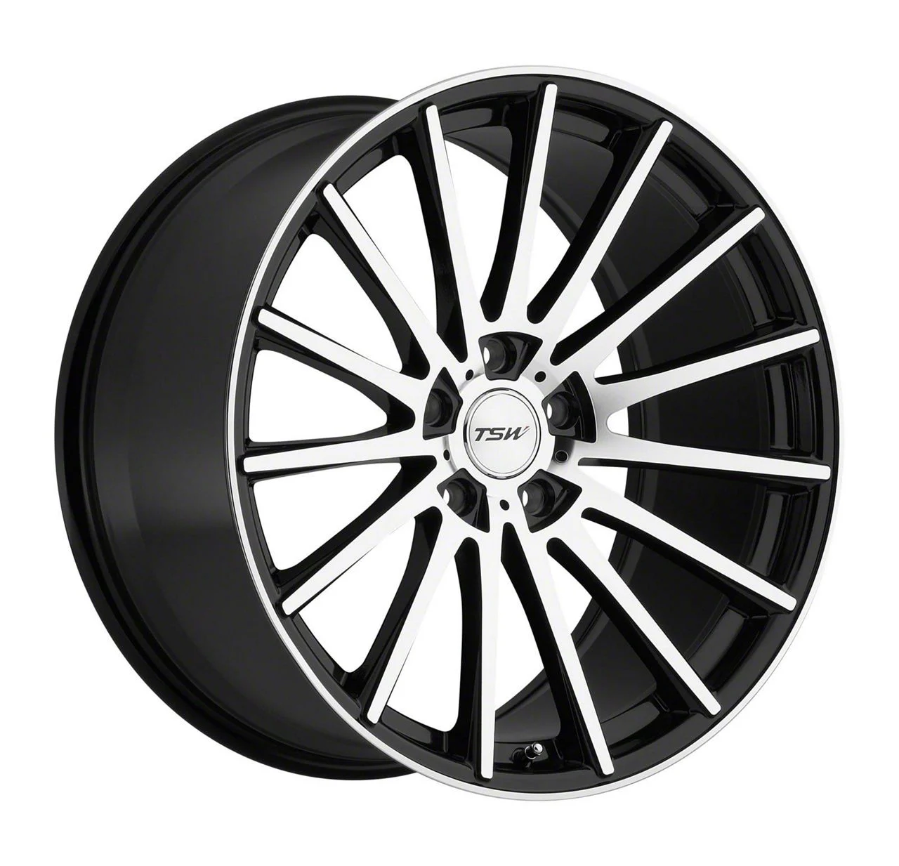TSW Chicane Gloss Black with Mirror Face Wheel; Rear Only; 20x10; 25mm Offset (24-26 Mustang)