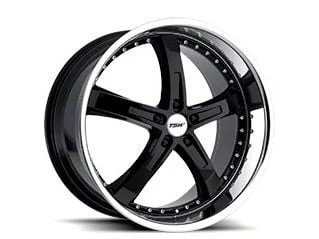 TSW Jarama Gloss Black with Mirror Cut Lip Wheel; Rear Only; 20x10; 40mm Offset (24-26 Mustang EcoBoost w/o Performance Pack)