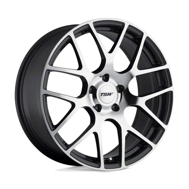 TSW Nurburgring Gunmetal with Mirror Cut Face Wheel; Rear Only; 20x10.5; 25mm Offset (24-26 Mustang)
