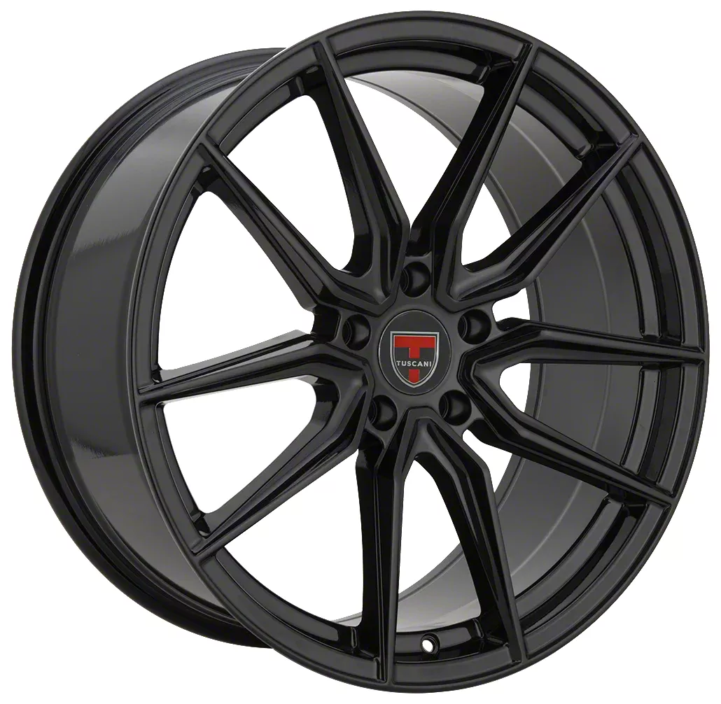 Tuscani 202 Gloss Black Wheel; 20x9; 35mm Offset (24-26 Mustang)