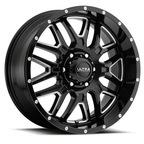 Ultra Wheels Hunter Gloss Black Milled 8-Lug Wheel; 20x10; -25mm Offset (11-14 Sierra 3500 HD SRW)