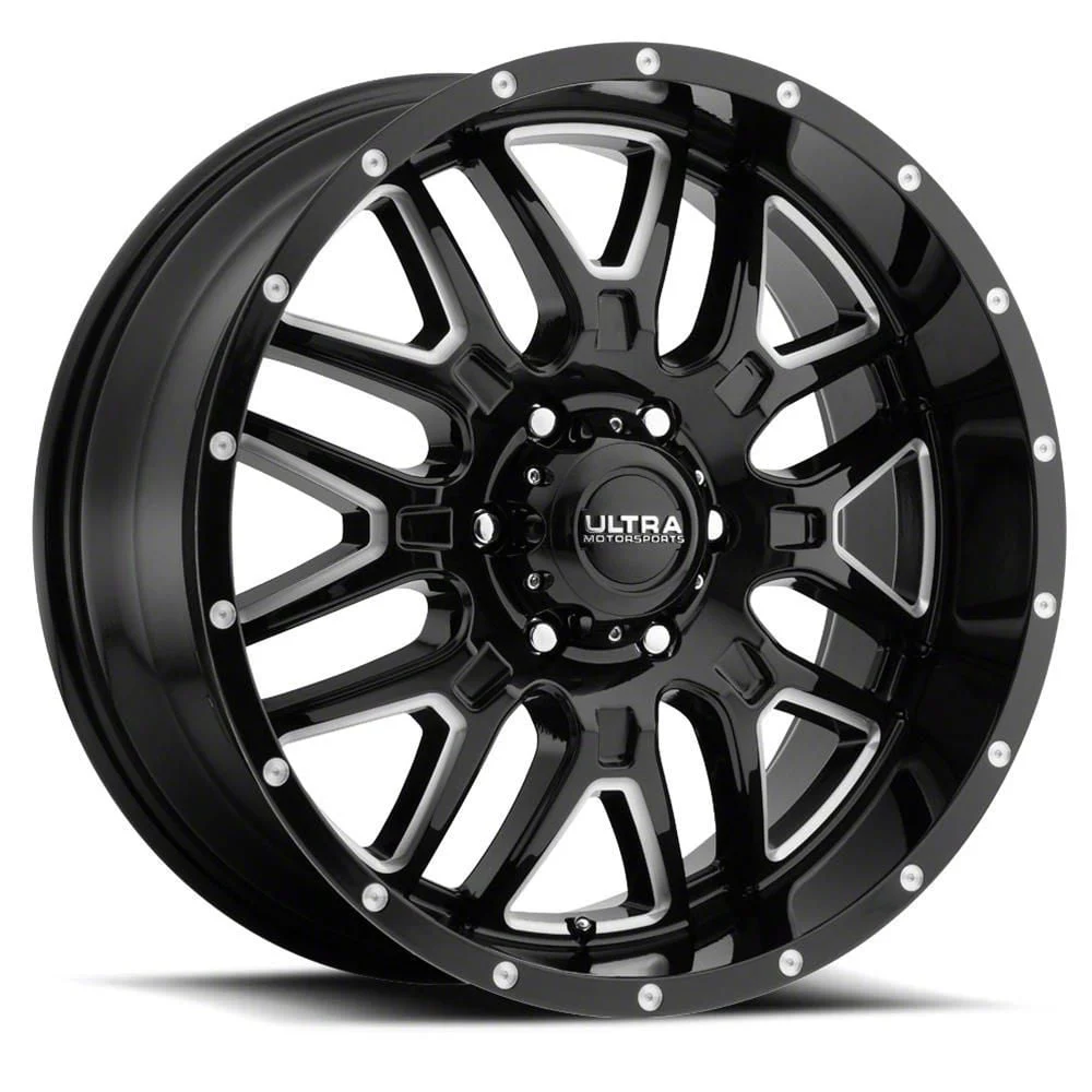 Ultra Wheels Hunter Gloss Black Milled 8-Lug Wheel; 20x9; 18mm Offset (11-16 F-250 Super Duty)