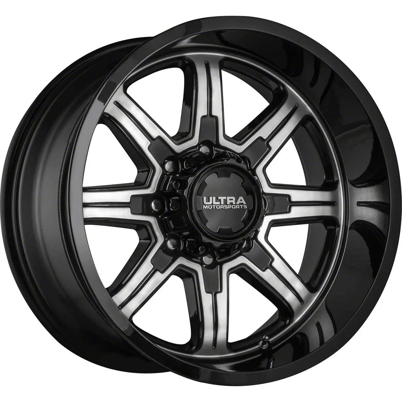 Ultra Wheels Menace Gloss Black Machined 8-Lug Wheel; 16x8; 10mm Offset (07-10 Sierra 3500 HD SRW)