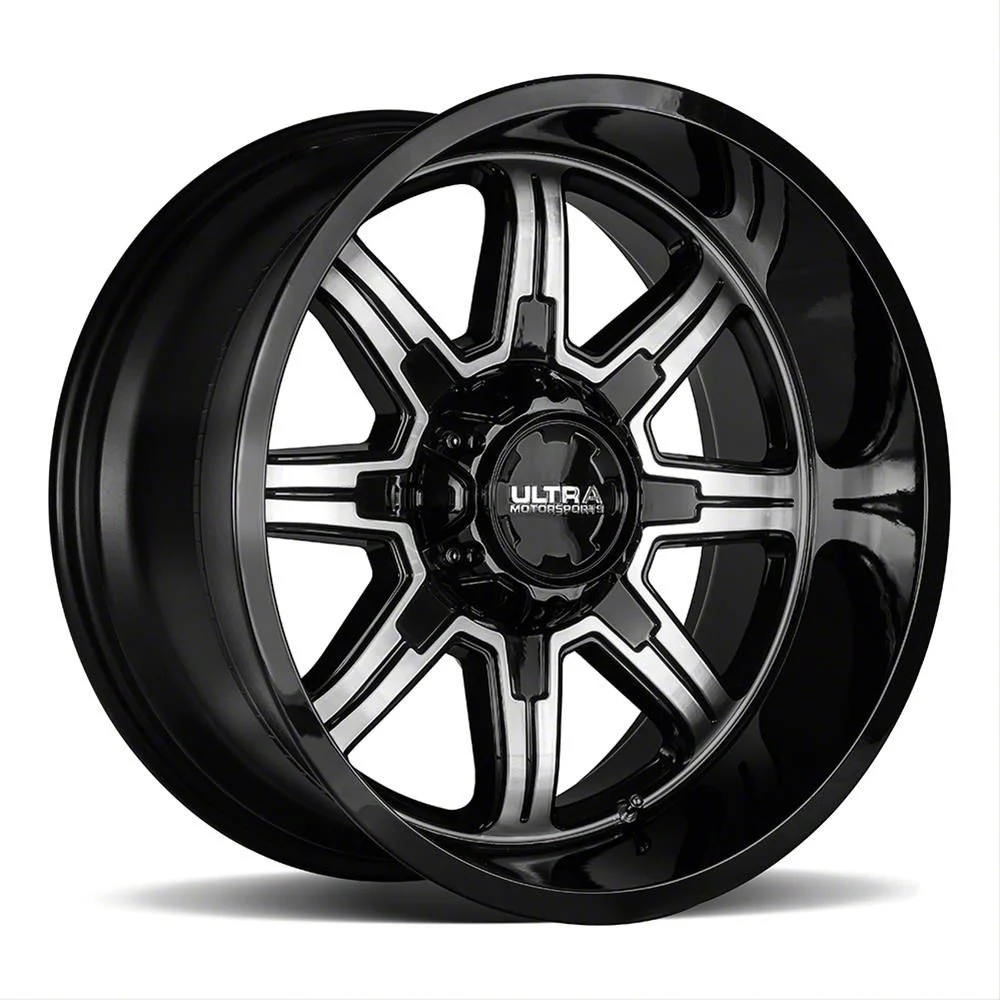 Ultra Wheels Menace Gloss Black Machined 8-Lug Wheel; 16x8; -6mm Offset (07-10 Silverado 3500 HD SRW)