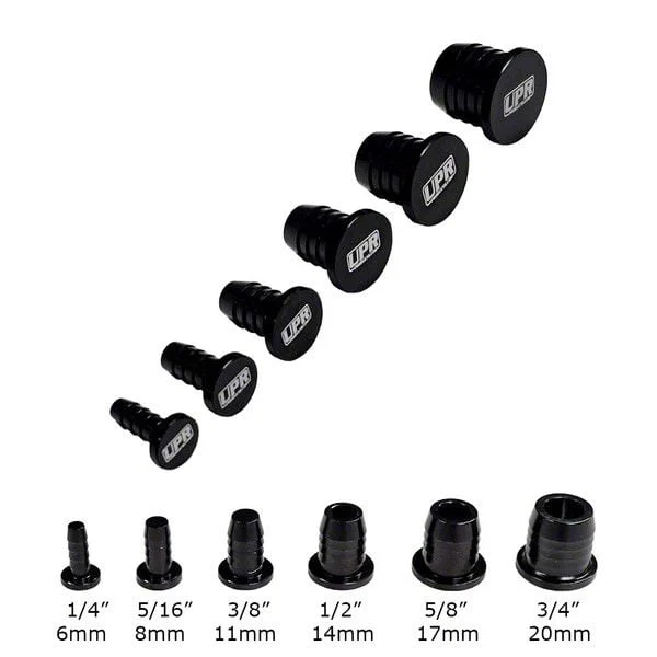 Billet Vacuum Hose Plug; 1/4-Inch/6mm; Black (Universal; Some Adaptation May Be Required)
