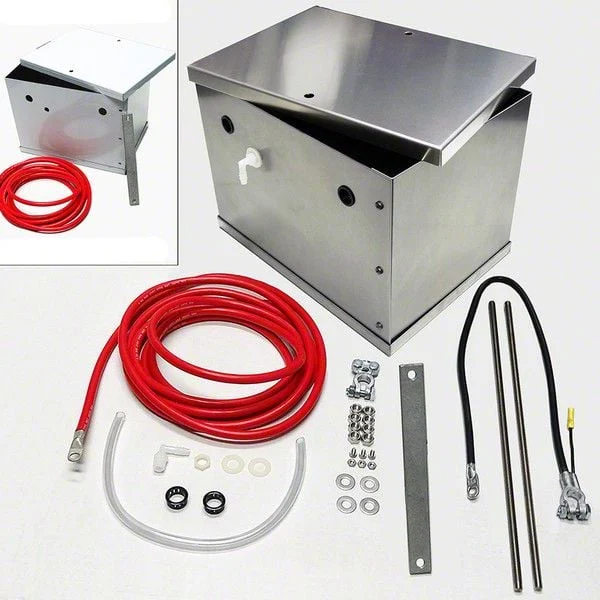 NHRA Legal Universal Aluminum Battery Box Kit (Universal; Some Adaptation May Be Required)