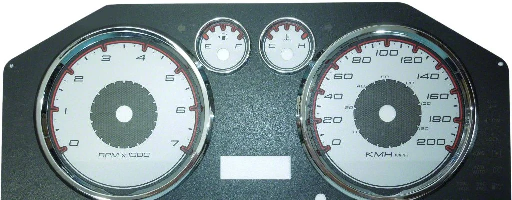 US Speedo Daytona Edition Gauge Face; KMH; 4-Gauges; Silver (09-12 RAM 1500)