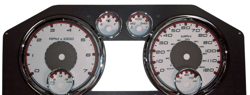 US Speedo Daytona Edition Gauge Face; KMH; 6-Gauges; Silver (09-12 RAM 1500)