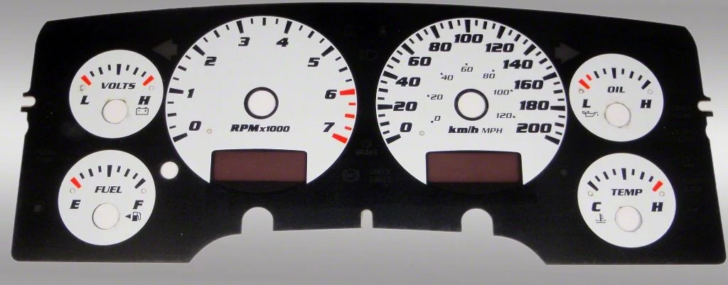 US Speedo Daytona Edition Gauge Face; KMH; White (02-05 RAM 1500)