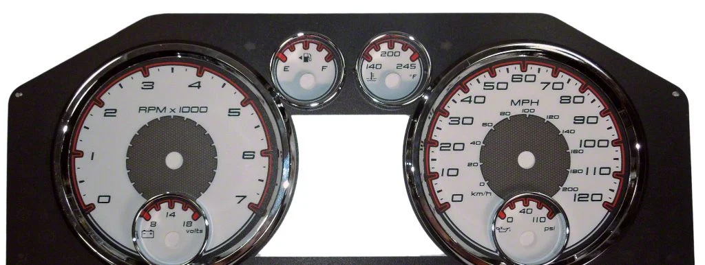 US Speedo Daytona Edition Gauge Face; MPH; 6-Gauges; Silver (09-12 RAM 1500)
