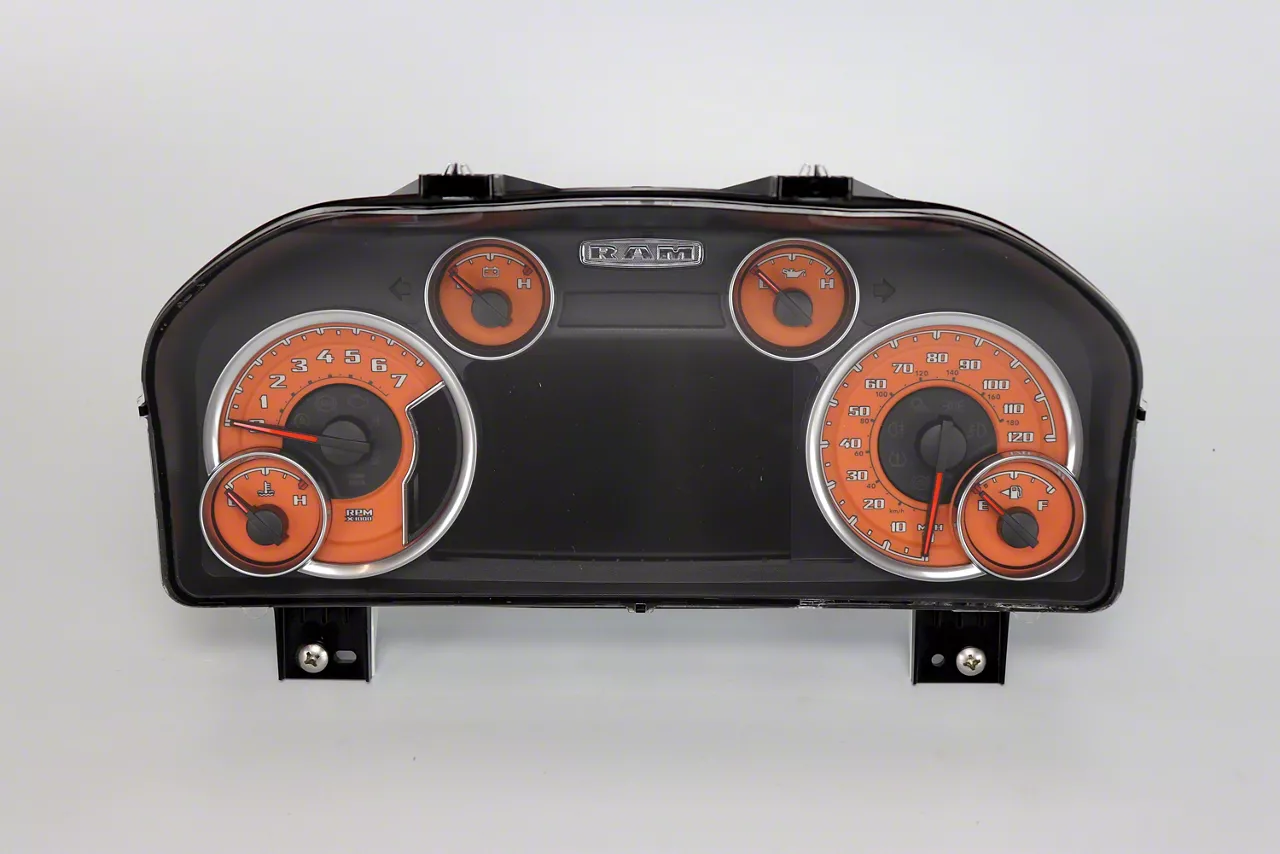 US Speedo Daytona Edition Gauge Face; MPH; Orange (13-18 RAM 1500 w/ 7-Inch Display, Excluding EcoDiesel)