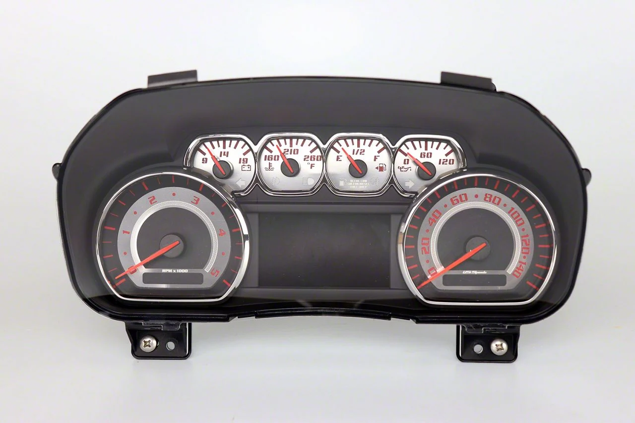US Speedo Stainless Edition Gauge Face; MPH; Red (15-19 6.6L Duramax Silverado 3500 HD)