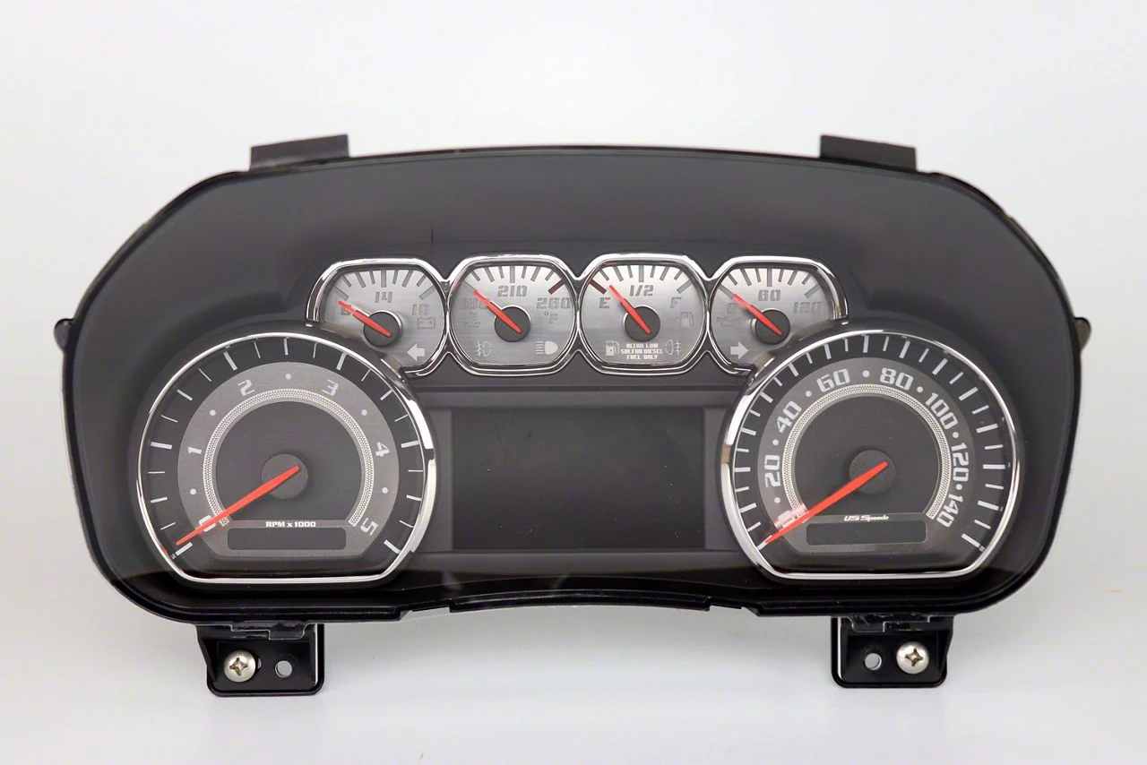 US Speedo Stainless Edition Gauge Face; MPH; White (15-19 6.6L Duramax Silverado 3500 HD)