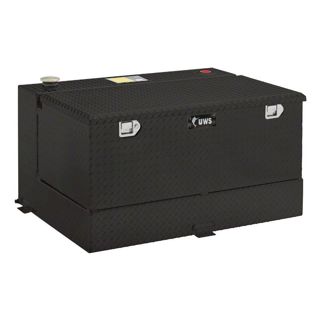 UWS 50-Gallon Aluminum L-Shaped Combo Transfer Tank; Gloss Black (15-26 Colorado)