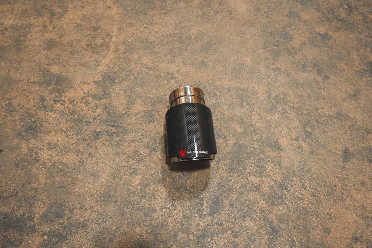 Valvetronic Designs Exhaust Tips; 3.50-Inch; Carbon Fiber 1x1 (Fits 2.50-Inch Tailpipe)