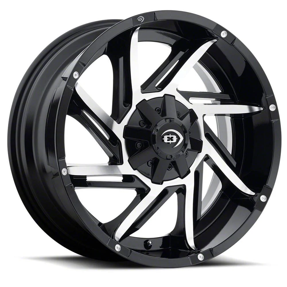Prowler Gloss Black Machined 6-Lug Wheel; 20x9; -12mm Offset (07-14 Tahoe)