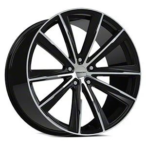 Splinter Gloss Black Machined Wheel; Rear Only; 20x10.5; 20mm Offset (16-24 Camaro)