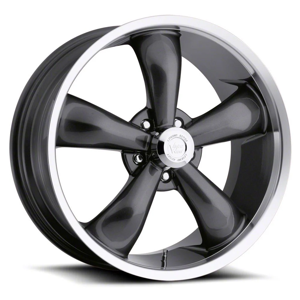 Legend 5 Gunmetal Machined Wheel; 18x8.5; 10mm Offset (11-23 RWD Charger, Excluding Widebody)
