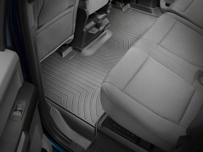 Weathertech DigitalFit Rear Floor Liner; Black (17-26 F-350 Super Duty SuperCrew w/ Front Bench Seat & Rear Underseat Storage)