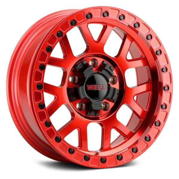 Weld Off-Road Cinch Beadlock Candy Red 6-Lug Wheel; 17x9; -12mm Offset (07-14 Tahoe)