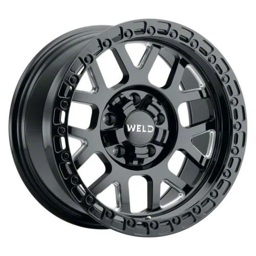 Weld Off-Road Cinch Gloss Black Milled 6-Lug Wheel; 17x9; 0mm Offset (07-14 Tahoe)