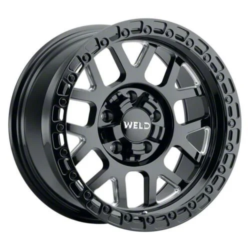 Weld Off-Road Cinch Gloss Black Milled 6-Lug Wheel; 17x9; -12mm Offset (07-14 Tahoe)