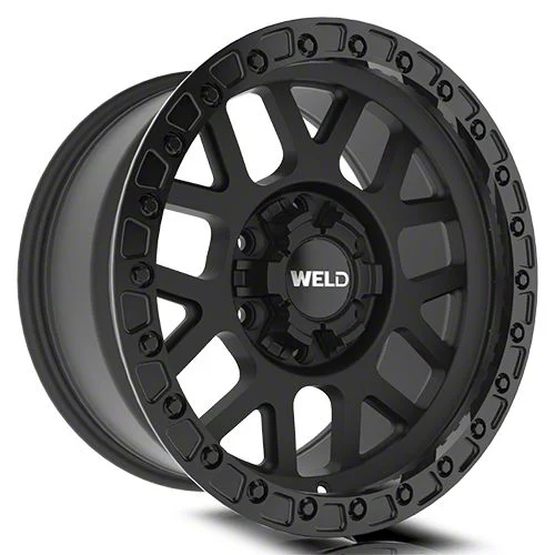 Weld Off-Road Cinch Satin Black with Gloss Black Ring 6-Lug Wheel; 20x10; 13mm Offset (07-14 Tahoe)