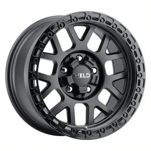 Weld Off-Road Cinch Satin Black with Gloss Black Ring 6-Lug Wheel; 20x12; -44mm Offset (07-14 Tahoe)