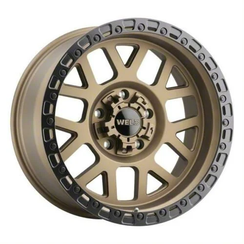 Weld Off-Road Cinch Satin Bronze with Satin Black Ring 6-Lug Wheel; 22x12; -44mm Offset (07-14 Tahoe)