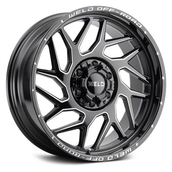 Weld Off-Road Fulcrum Gloss Black Milled 6-Lug Wheel; 22x10; 13mm Offset (07-14 Tahoe)