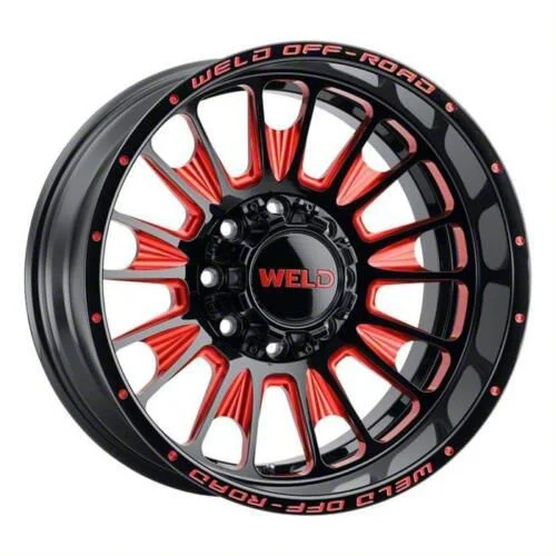 Weld Off-Road Scorch Gloss Black with Red Milled Spokes 6-Lug Wheel; 20x10; -18mm Offset (07-14 Tahoe)