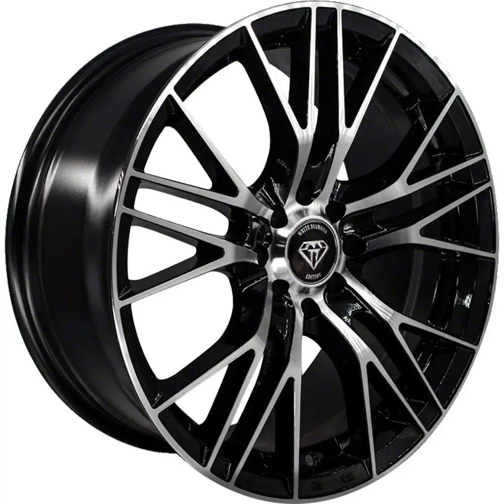 White Diamond W3267 Gloss Black Machined Wheel; 18x8; 35mm Offset (21-26 Mustang Mach-E, Excluding GT)
