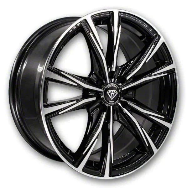 White Diamond WD2750 Gloss Black Machined Wheel; 18x8; 35mm Offset (21-26 Mustang Mach-E, Excluding GT)
