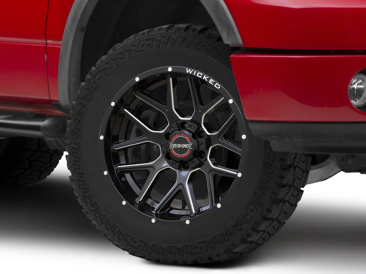 Wicked Offroad W903 Gloss Black Milled 6-Lug Wheel; 20x10; -19mm Offset (04-08 F-150)